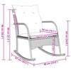 vidaXL Patio Rocking Chair Grey Poly Rattan and Powder-Coated Steel Medium