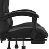 vidaXL Gaming Chair with Footrest Black Faux Leather