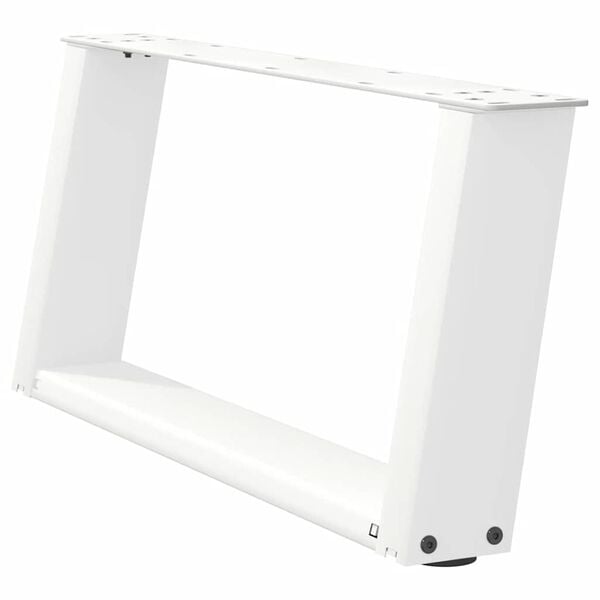 vidaXL Coffee Table Leg White Powder-coated steel Medium Adjustable Feet