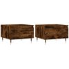 vidaXL Coffee Table Set of 2 Smoked Oak Engineered wood, metal Small