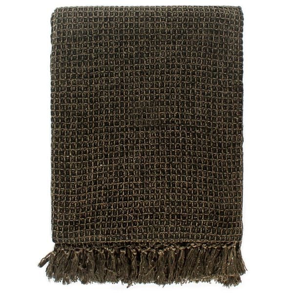 vidaXL Throw Cotton 49.2x59.1" Anthracite/Brown