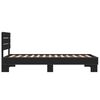 vidaXL Bed Frame Black Engineered wood, metal Small Single Durable