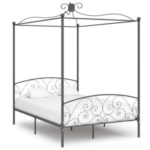 vidaXL Bed Frame Grey Metal Full Appealing Design Bed Frame