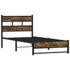 vidaXL Bed Frame Smoked Oak Steel, Engineered Wood Single
