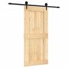 vidaXL Sliding Door with Hardware Set 37.4x82.7" Solid Wood Pine