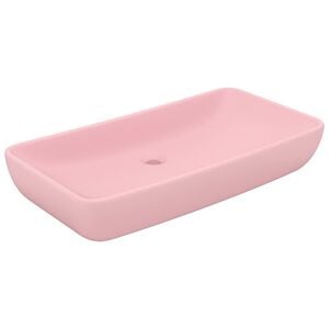 vidaXL Luxury Basin Rectangular Matt Pink 28.0x15.0" Ceramic