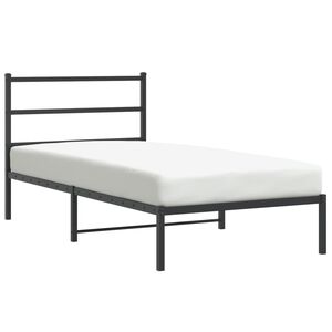 vidaXL Bed Frame Black Steel Twin Bed Frame Rectangular Modern