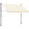 vidaXL Retractable Awning Cream 118.1"x59.1" Fabric and Steel