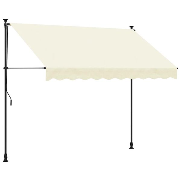 vidaXL Retractable Awning Cream 118.1"x59.1" Fabric and Steel