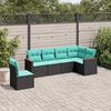 vidaXL Patio Sofa Set Black PE Rattan Large UV-resistant materials
