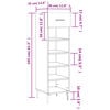 vidaXL Shoe Cabinet White Engineered Wood, Iron, Aluminum Compact
