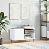 vidaXL Record Cabinet White Engineered wood, Iron Medium Record Cabinet
