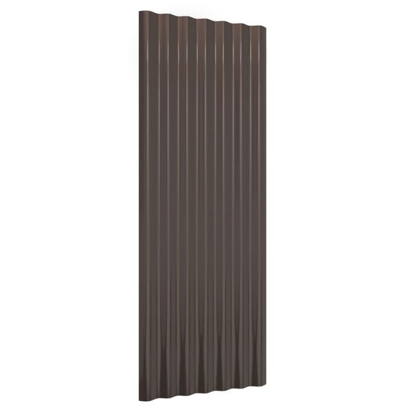 vidaXL Roof Panels 12 pcs Galvanized Steel Brown 39.4"x14.2"