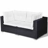 vidaXL Outdoor Furniture Set Black PE Rattan 6 Piece Modular