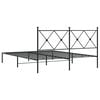 vidaXL Bed Frame Black Powder-Coated Steel King Bed Frame Rectangular
