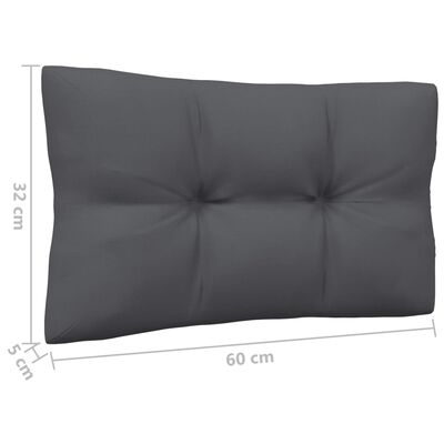 vidaXL Patio Middle Sofa with Anthracite Cushions Gray Solid Pinewood