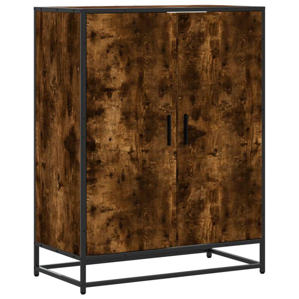 vidaXL Shoe Cabinet Smoked Oak Engineered wood and metal Medium