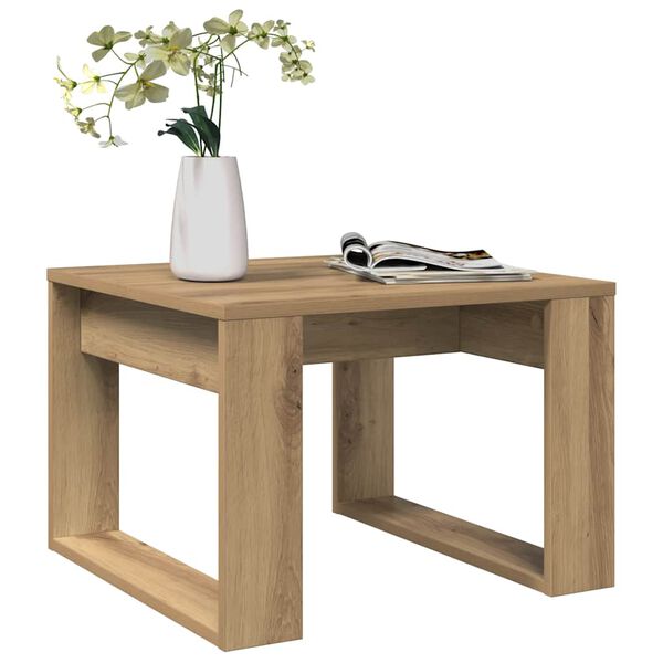vidaXL Side Table Artisan oak Engineered wood Small Decorative Inlays