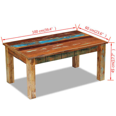 vidaXL Coffee Table Solid Reclaimed Wood 39.4"x23.6"x17.7"