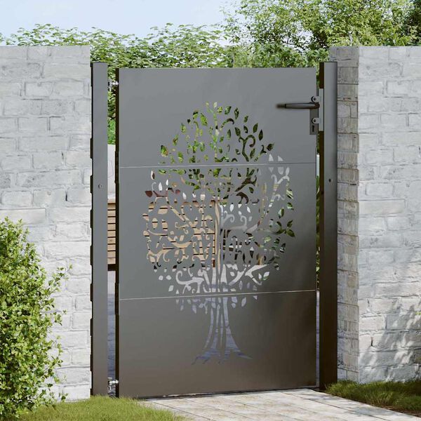 vidaXL Garden Gate 39.4x59.1" Corten Steel Tree Design