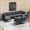 vidaXL Garden Sofa Set with Cushion 9 pcs Black Aluminium