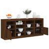 vidaXL Sideboard Brown oak Engineered wood, glass Large Buffet