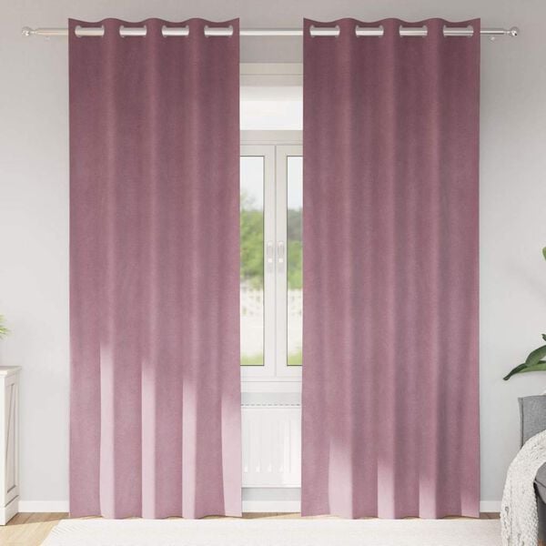 vidaXL Blackout Curtains 2 pcs Dark Pink 55.12 x 102.36 in Velvet