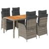 vidaXL Garden Dining Set Grey