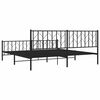 vidaXL Bed Frame Black Powder-Coated Steel Double Bed Frame