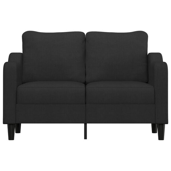 vidaXL 2-seater Sofa Black Fabric (100% polyester) 47.2 in Seat width