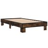 vidaXL Bed Frame Smoked Oak Engineered wood, Metal Small Single