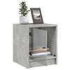 vidaXL Bedside Cabinet Concrete Grey Engineered Wood, Glass