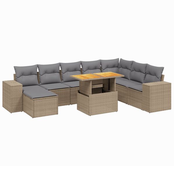 vidaXL Garden Sofa Set Beige, Light Grey