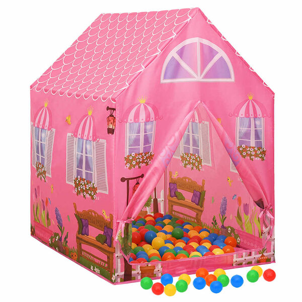 vidaXL Play Tent Pink 170T polyester, PVC, PE 40.9 in Foldable