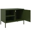 vidaXL TV Cabinet Set of 2 Olive Green Steel Medium TV Cabinet