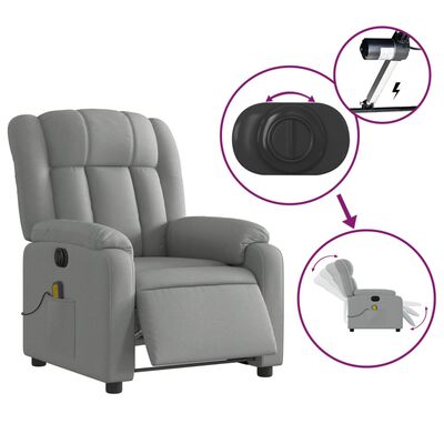Graphic showing recliner with remote control, cup holder, and mechanism