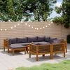 vidaXL Wooden Lounge Set Dark grey
