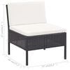 vidaXL Garden Lounge Set Black, Cream White