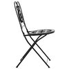 vidaXL Bistro Chair Set of 2 Black and white Powder-coated iron, Ceramic