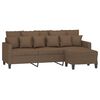 vidaXL 3-Seater Sofa with Footstool Brown 70.9" Fabric