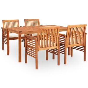 vidaXL Outdoor Dining Set Brown Solid Wood Acacia 5 Piece Set Durable