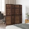 vidaXL Room Divider 4 Panels Dark Brown Solid Wood Paulownia