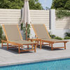 vidaXL Sun Lounger Taupe Solid acacia wood with oil finish, textilene fabric
