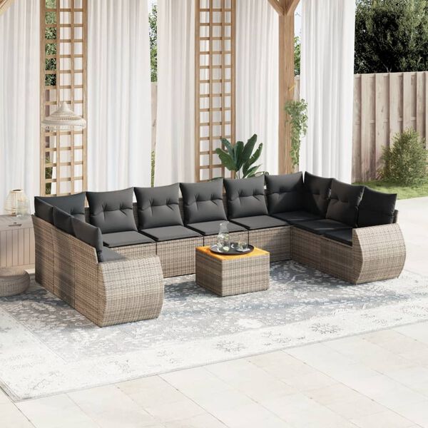 vidaXL Garden Sofa Set Grey