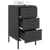 vidaXL Bedside Cabinet Black Cold-rolled steel Medium Adjustable Feet
