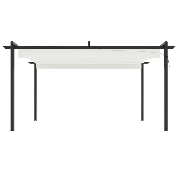 vidaXL Garden Gazebo Cream Powder-coated steel 13.1x9.8 feet Retractable