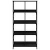 vidaXL Bookshelf Black Engineered Wood, Steel 30.9x13x60.2 in Bookshelf