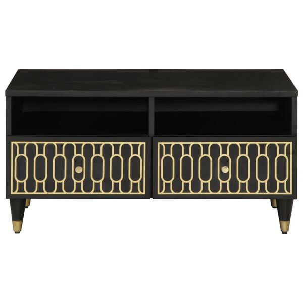 vidaXL Coffee Table Black, Brown Solid mango wood, Engineered wood, Iron