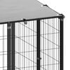 vidaXL Dog Kennel Black Powder-coated steel Extra Large Durable