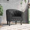 vidaXL Tub Chair Black Faux leather Single Sturdy Tub Chair Round
